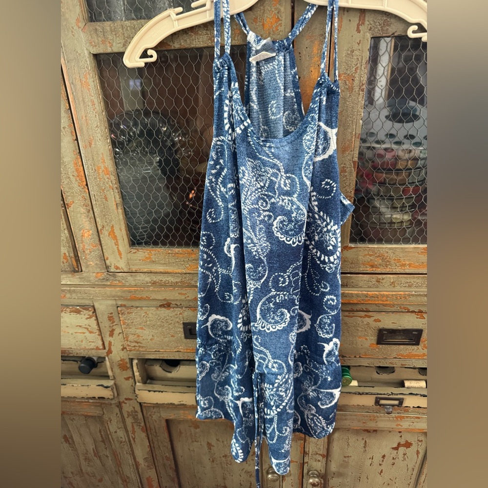 Navy Paisley Swim Coverup